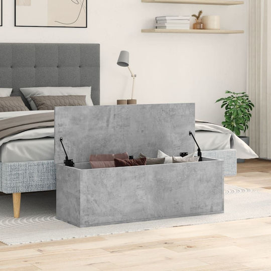 vidaXL Wooden Decorative Trunk Gray 102x35x35cm