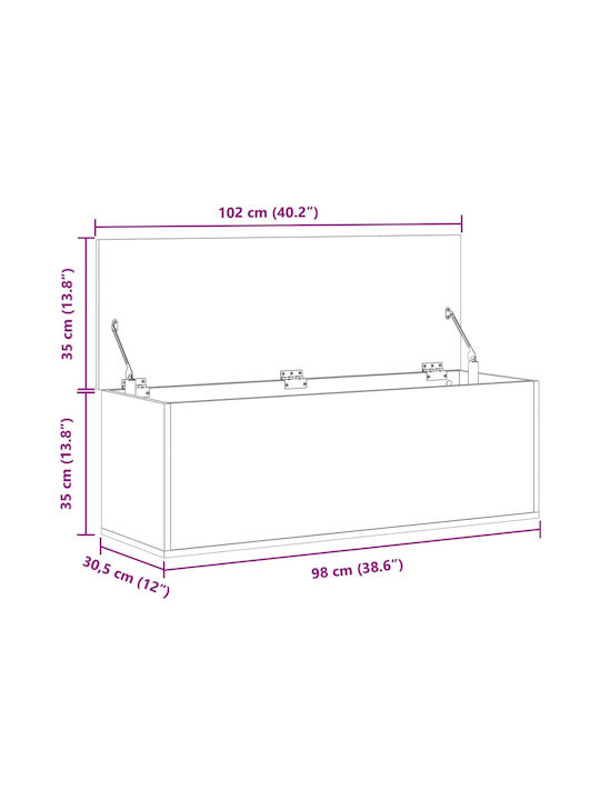 vidaXL Dekorative Truhe Hölzernes Braun 102x35x35cm