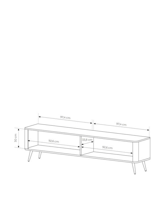 TV Stand Lante Anthracite M200xD38xH51cm