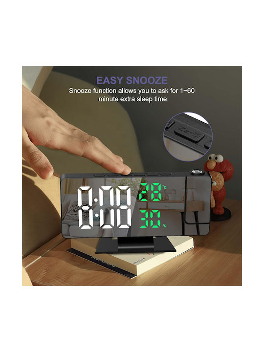 Clock Ρολόι Τοίχου Ψηφιακό Καθρέφτης Διάφανο