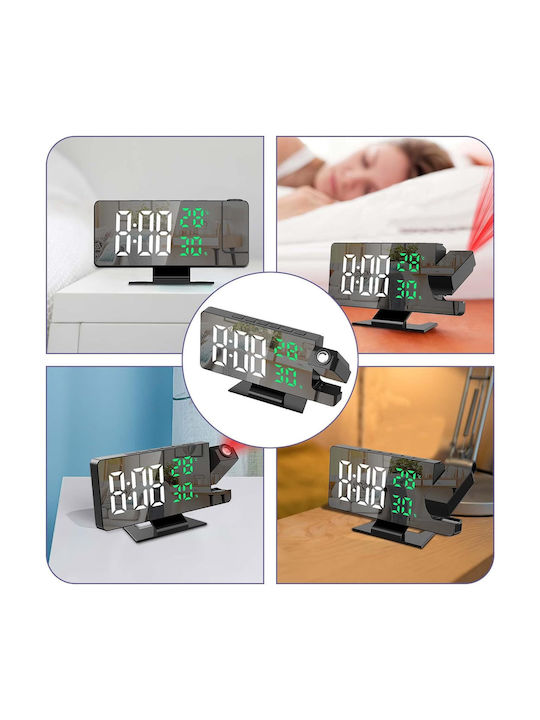 Clock Ρολόι Τοίχου Ψηφιακό Καθρέφτης Διάφανο