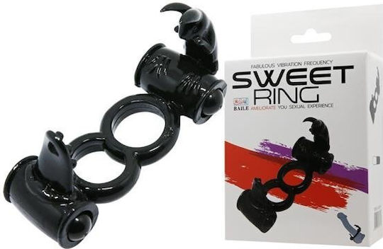 Baile Vibrating Cock Ring Schwanz Schwarz