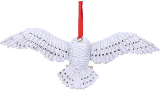 Hängendes Eule Ornament Kunststoff Weiß 7x17cm