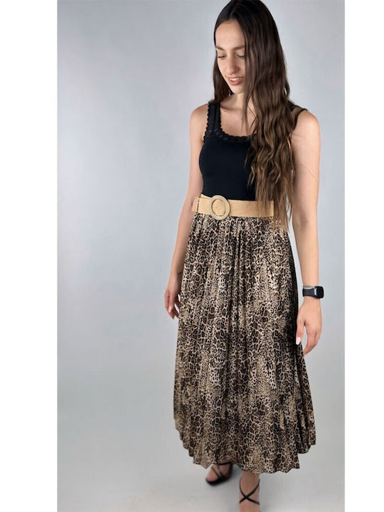 Leopard Print Belt Skirt