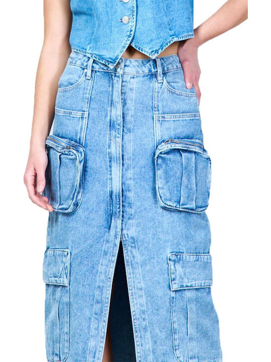 High Waisted Cargo Denim Skirt Γυναικείο Weil922l