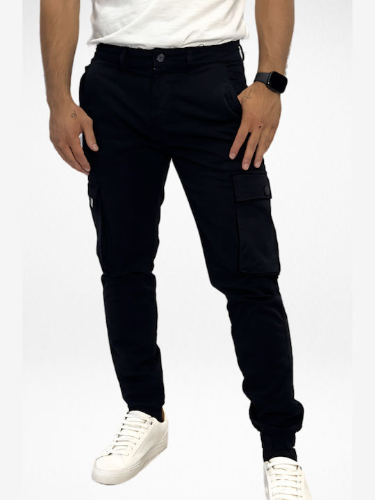 Senior Men's Trousers Cargo Elastic Black