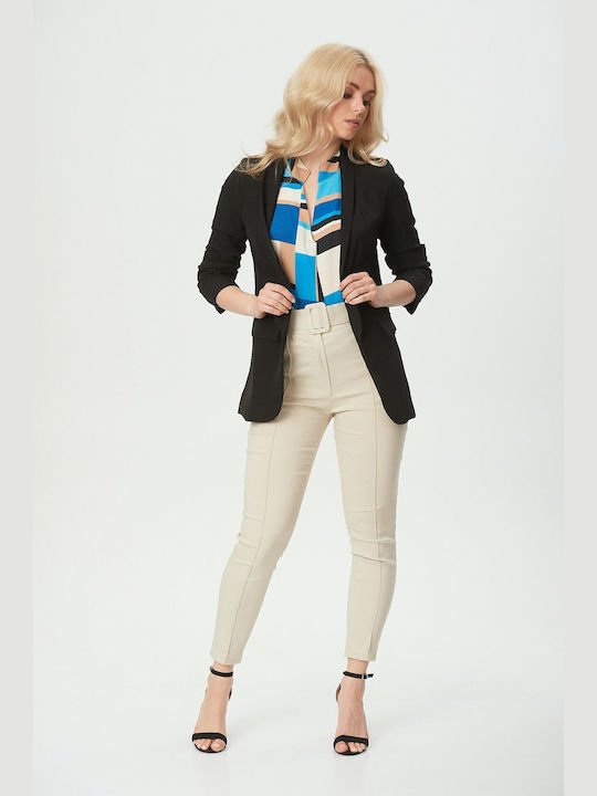 Black Ruched Blazer One Size