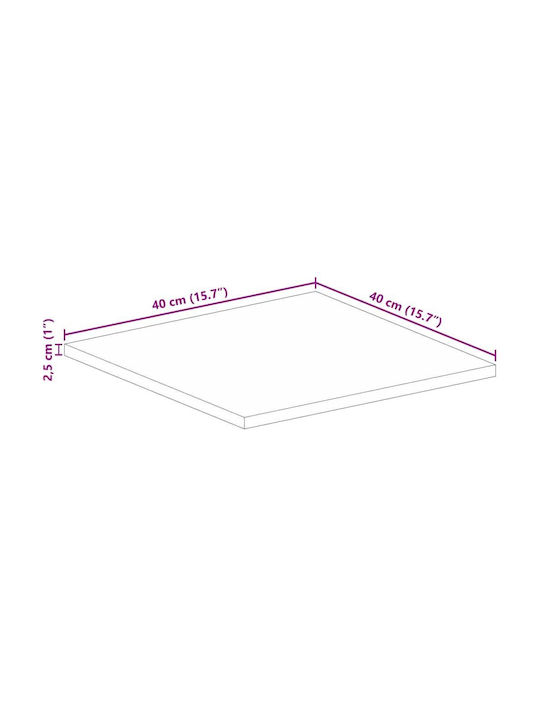 vidaXL Square Table Surface made of Solid Wood Mango - Brown 40x40x2.5cm 371303 1pcs