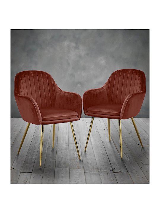 Glenda Dining Room Velvet Chair Rotten Apple 59x56x86cm 2pcs