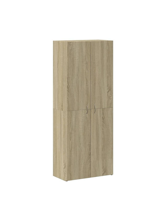Office Storage Chipboard Closet Coffee L60xW32xH153cm