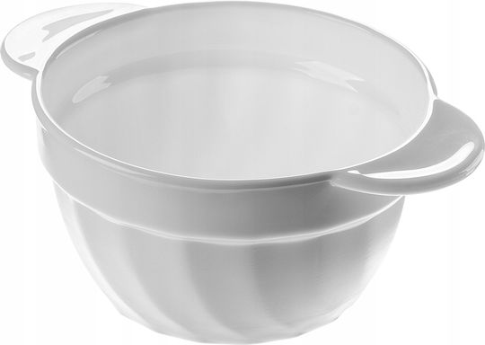 Kadax Serving Bowl Round Glass White with Diameter 18.5cm 3pcs