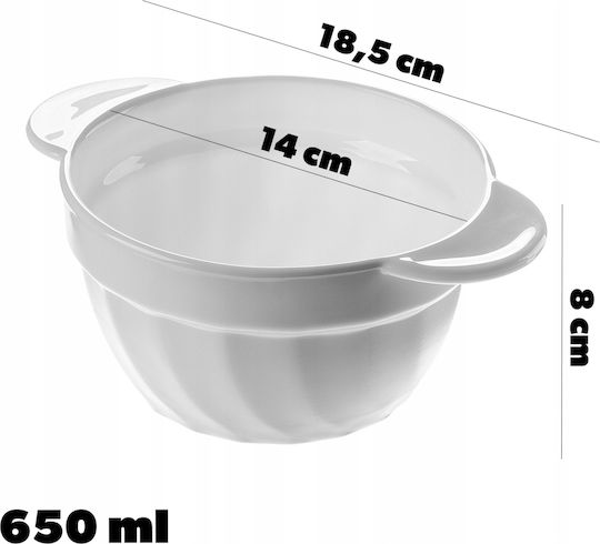 Kadax Bol de Servire Rotund Sticlă Alb cu Diametru 18.5buc 6buc