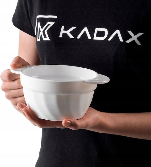 Kadax Serving Bowl Round Glass White with Diameter 18.5cm 3pcs