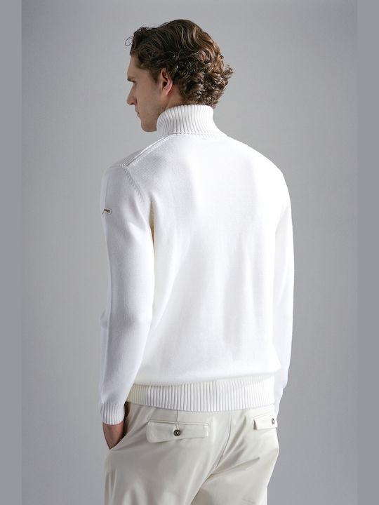 Paul & Shark Men's Long Sleeve Blouse Turtleneck White