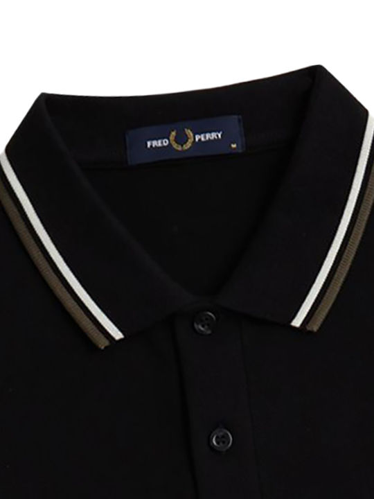 Fred Perry Twin Tipped Ανδρική Μπλούζα Polo Μαύρη