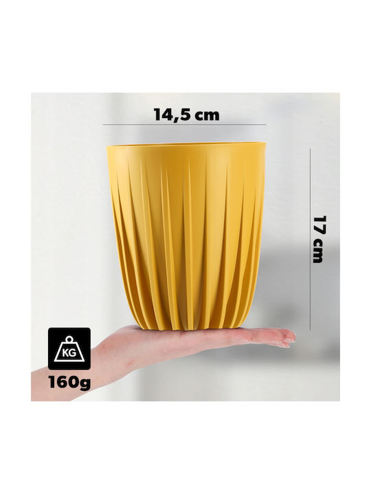 Kadax Γλάστρα Πλαστική Κίτρινη 14.5x14.5εκ.