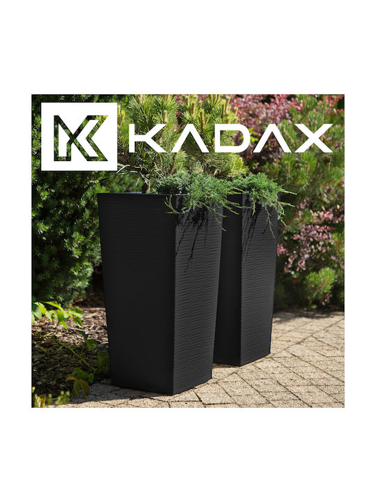 Kadax Γλάστρα Πλαστική Μαύρη 29x57εκ.