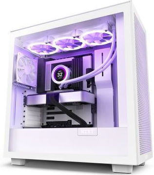 NZXT H7 Flow Midi Tower Computer Case with Window Panel White