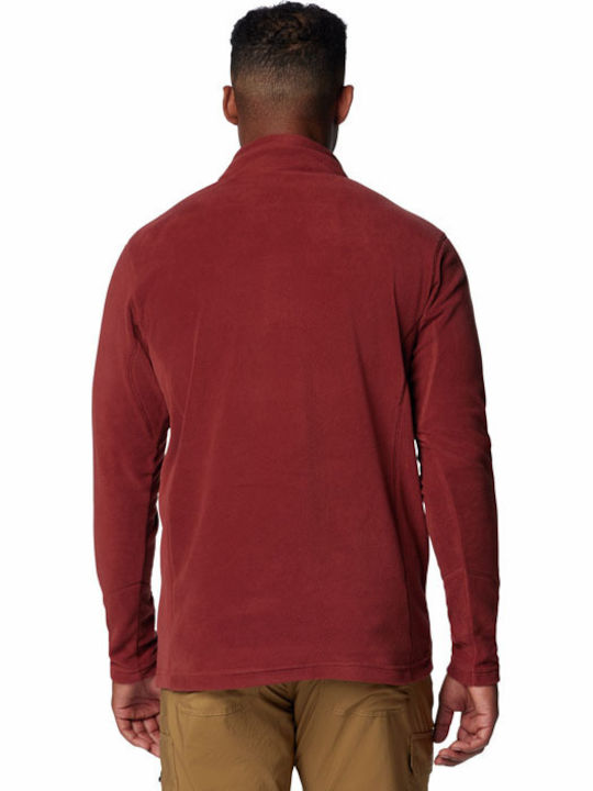 Columbia Klamath Range Ii Half Men's Long Sleeve Blouse with Zipper Red