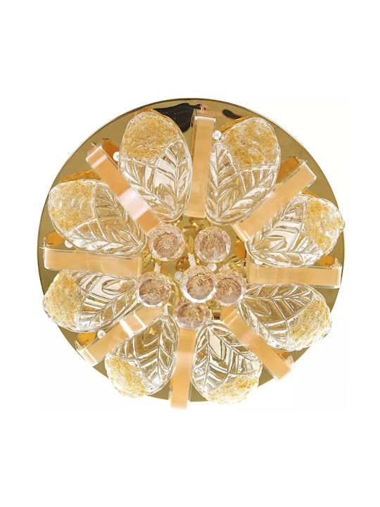 Modern Ceiling Light with Integrated LED Gold