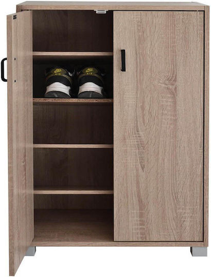Wooden Shoe Organizer with 5 Shelves Beige 60x30x83.5cm