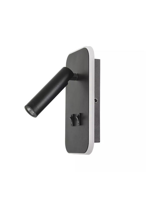 Modern Lumină de Perete cu LED Integrat și Lumină Alb Natural Negru 13.2cm