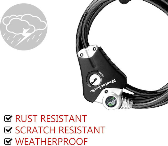 Master Lock Κλειδαριά Ποδηλάτου Κουλούρα με Κλειδί Μαύρη