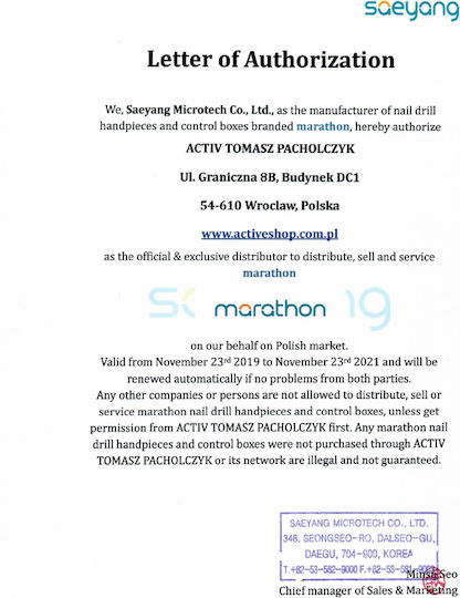 Saeyang Marathon Combi 24 Silber Nagelfräser