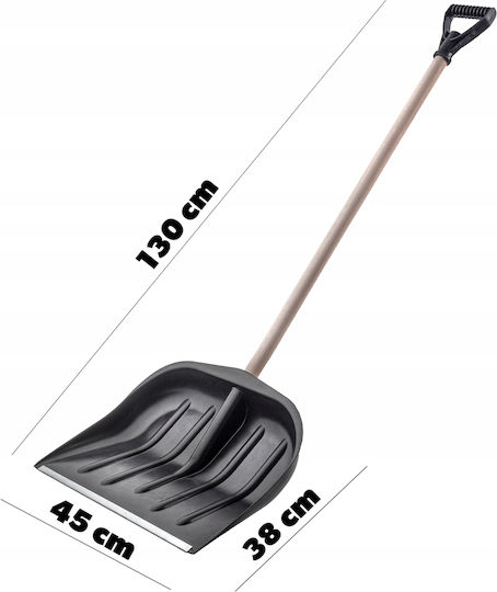Kadax Schneeschaufel Rollend mit Holzgriff 45cm