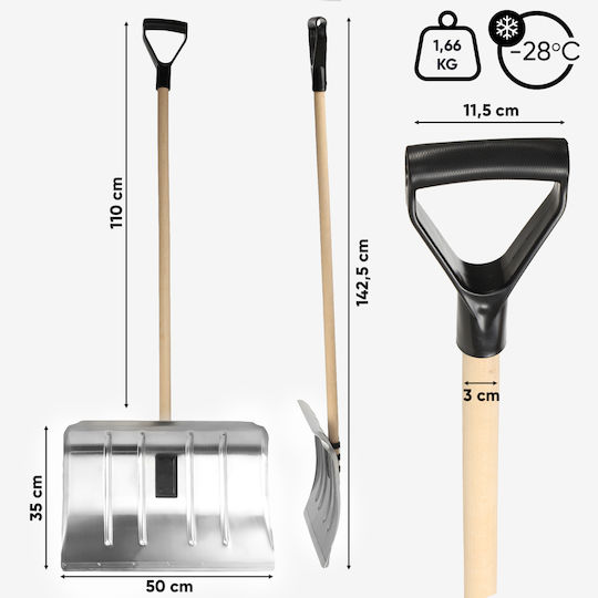Kadax Lopată de zăpadă cu Coada de Lemn 143cm
