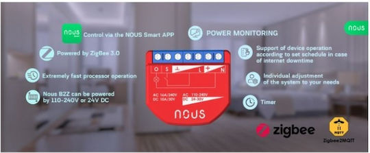 Nous Интелигентен Превключвател 1 Канал ZigBee 16A
