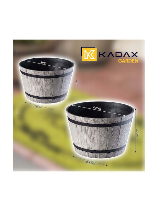 Kadax Γλάστρα Βαρέλι Πλαστικό Light Gray Kadax Γλάστρα Βαρέλι Πλαστικό Light Gray