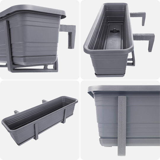 Kadax Planter Box Plastic Gray 60cm.