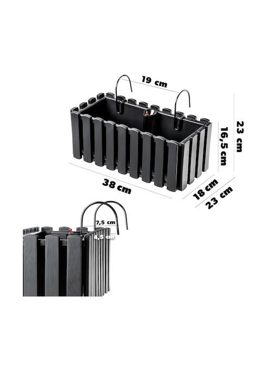 Kadax Self-watering Pot Plastic Anthracite 38cm.