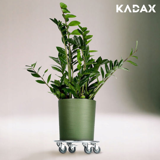 Kadax Βάση Γλάστρας Ασημί με Ρόδες