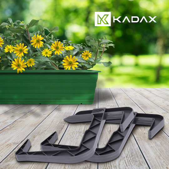 Kadax Άγκιστρα Γλάστρας Πλαστικά Γκρι 3τμχ