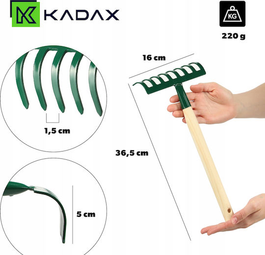 Kadax 183152 Градинска грабилка Гребло за трева с дръжка