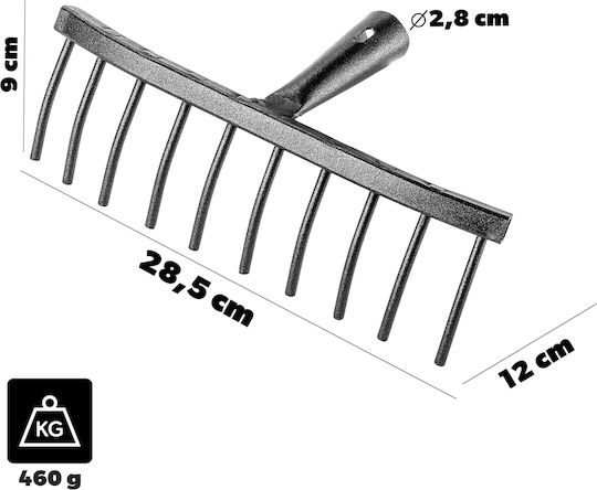 Kadax 34093 Furcă de grădină Greblă pentru gazon