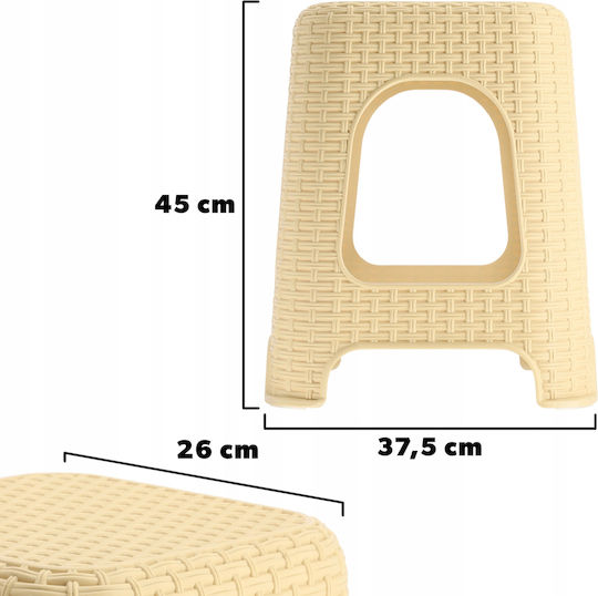Stool For Kitchen Plastic Beige 4pcs