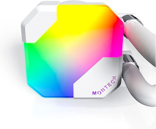 Montech HyperFlow Υδρόψυξη AIO CPU με 2 Ανεμιστήρες 120mm και ARGB Φωτισμό Λευκή
