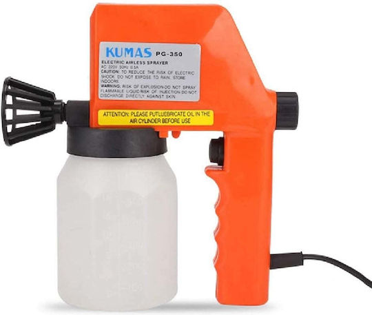 Elektrische Farbspritzpistole Kumas Pg-350 Kapazität 600ml 75w Weiß-Orange