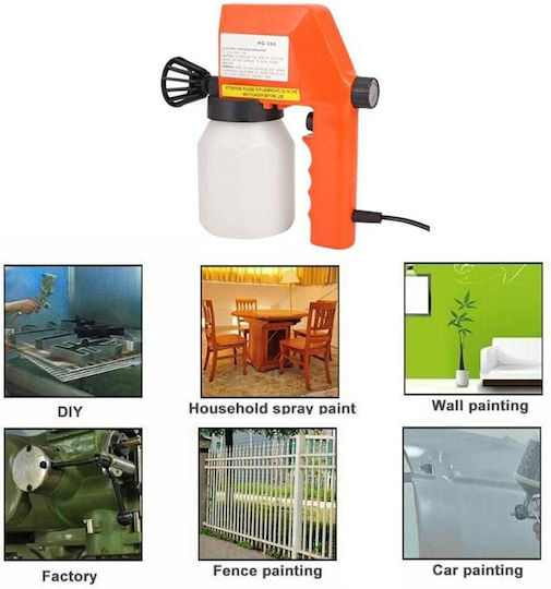 Elektrische Farbspritzpistole Kumas Pg-350 Kapazität 600ml 75w Weiß-Orange