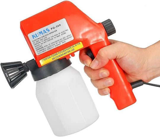 Elektrische Farbspritzpistole Kumas Pg-350 Kapazität 600ml 75w Weiß-Orange