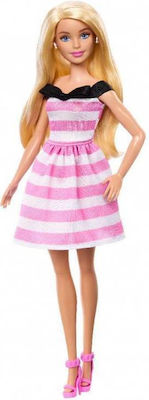 Barbie Puppe Rosa gestreiftes Kleid