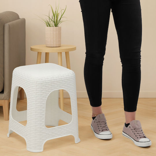 Stool For Kitchen Plastic White 4pcs