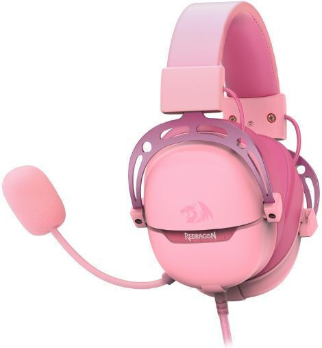 Redragon Aurora Over Ear Gaming Headset με σύνδεση USB Ροζ for PC / PS4 / PS5
