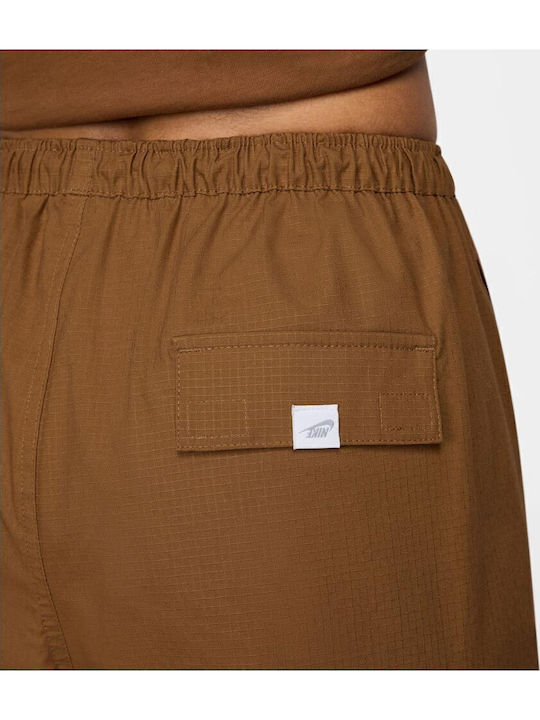 Dance Cargo Trousers Women's Fabric Cargo Trousers with Elastic Brown