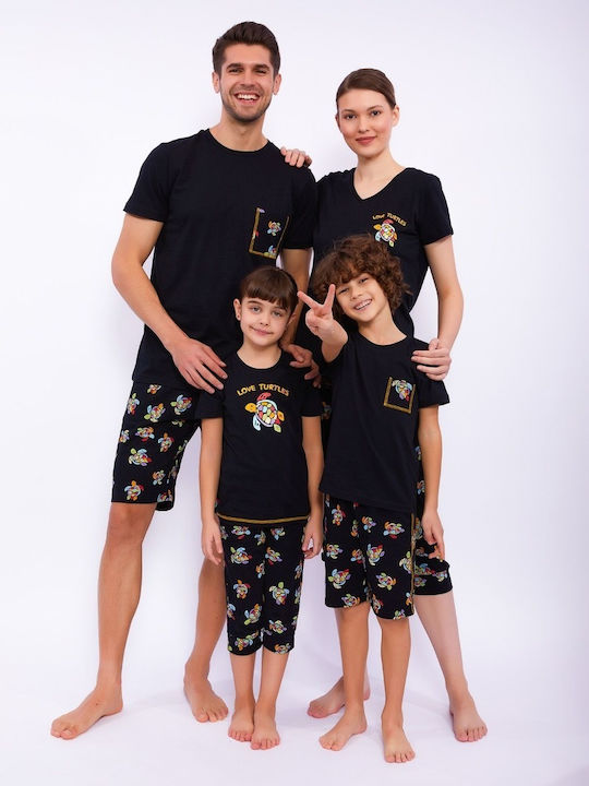 Pijamale pentru bărbați Arnetta TURTLES Cotton Black