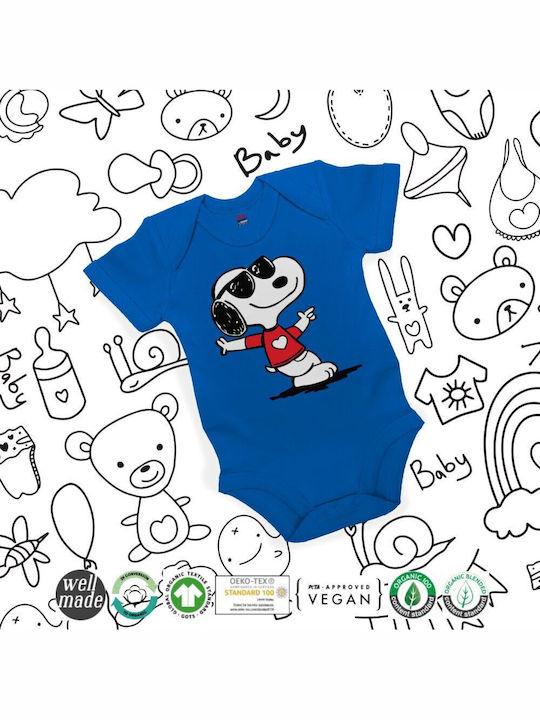 Koupakoupa Snoopy Καρδούλα Body pentru Bebeluși Lenjerie Mâneci scurte Cobalt Blue