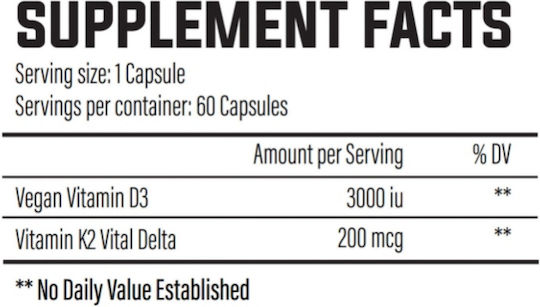 tbJp Vitamin K2 & D3 Vitamin for Immune System Boost & Bone Health 60 caps